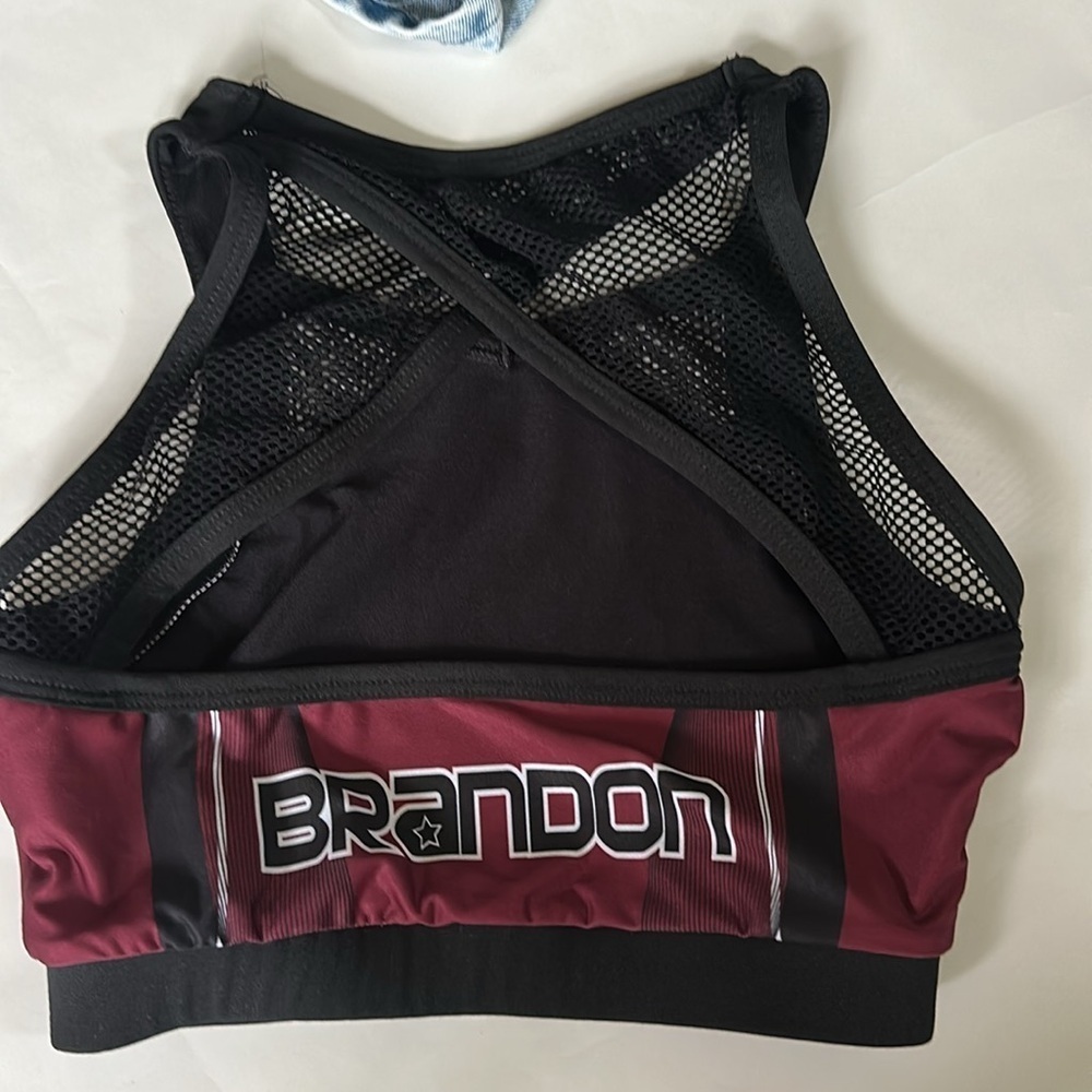 Brandon All Stars BA Mesh Sports Bra Practice Gear Maroon BSB - Picture 2 of 5